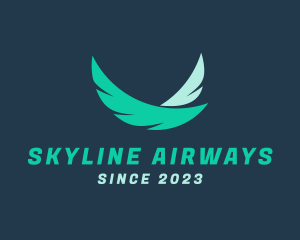 Wings Feather Airline  logo design