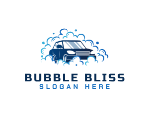 Cleaning Bubble Carwash logo design