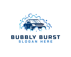 Cleaning Bubble Carwash logo design