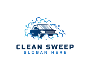 Cleaning Bubble Carwash logo design