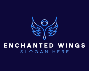 Angel Halo Wings logo design