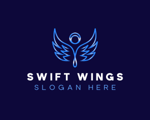 Angel Halo Wings logo design