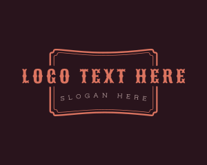 Rustic Cowboy Saloon Banner logo