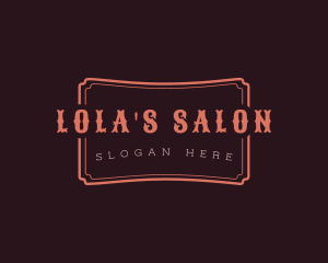 Rustic Cowboy Salon Banner logo design