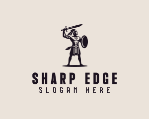 Male Sword Fighter logo design