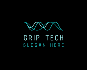 Tech Cyberspace Waves logo design