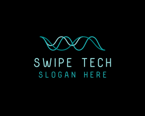 Tech Cyberspace Waves logo design