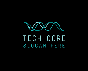 Tech Cyberspace Waves logo design