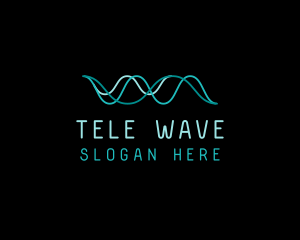 Tech Cyberspace Waves logo design