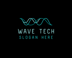 Tech Cyberspace Waves logo design