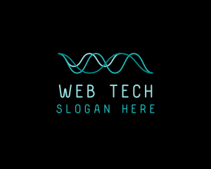 Tech Cyberspace Waves logo design