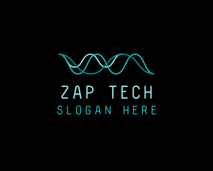 Tech Cyberspace Waves logo design