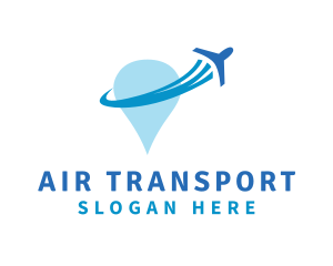 Location Pin Airplane logo design