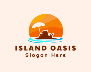 Island Beach Rock logo design