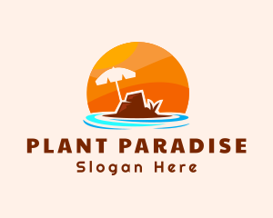 Island Beach Rock logo design