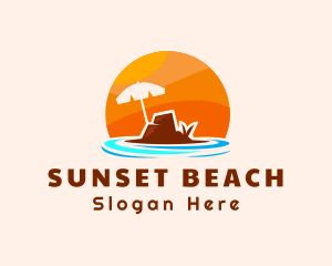 Island Beach Rock logo design