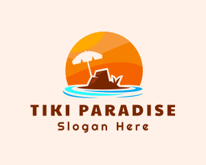 Island Beach Rock logo design