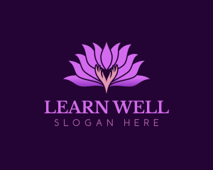 Wellness Lotus Hands logo design