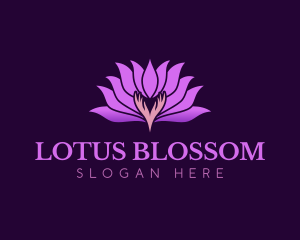 Wellness Lotus Hands logo design