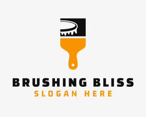 Paint Bucket Brush logo design