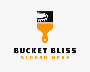 Paint Bucket Brush logo design