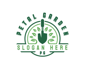 Garden Shovel Leaf logo design