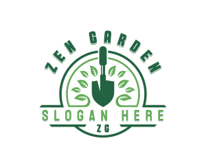 Garden Shovel Leaf logo design