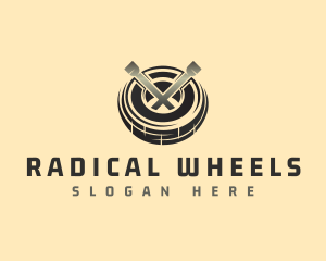 Wheel Repair Wrench logo design