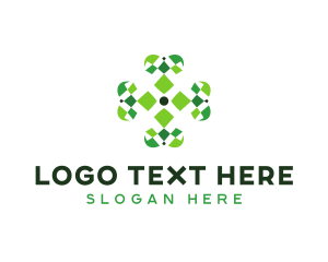 Geometric Clover Leaf logo