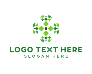 Geometric Clover Leaf logo