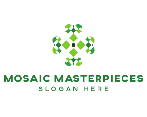 Geometric Clover Leaf logo design