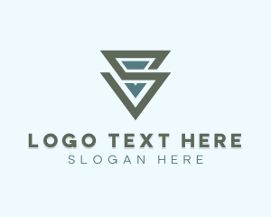 Geometric Modern Triangle Letter S logo