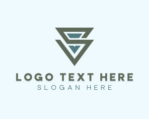 Geometric Modern Triangle Letter S Logo