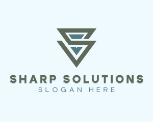 Geometric Modern Triangle Letter S logo design