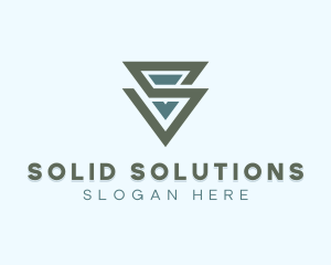 Geometric Modern Triangle Letter S logo design