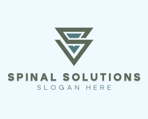 Geometric Modern Triangle Letter S logo design