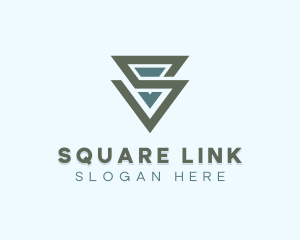 Geometric Modern Triangle Letter S logo design