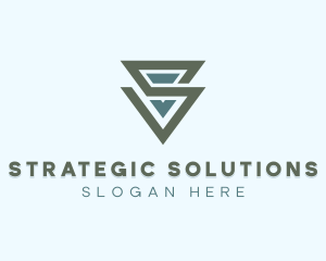 Geometric Modern Triangle Letter S logo design