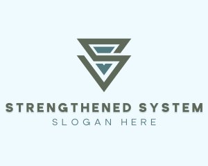 Geometric Modern Triangle Letter S logo design