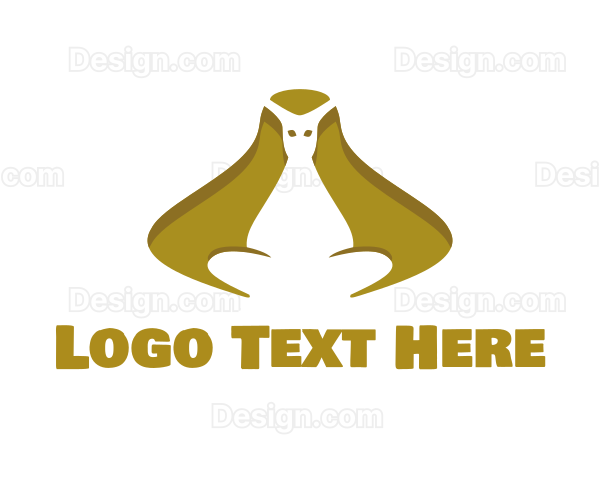 Golden Kangaroo Sitting Logo