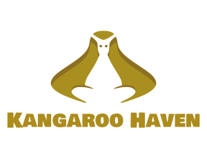 Golden Kangaroo Sitting logo