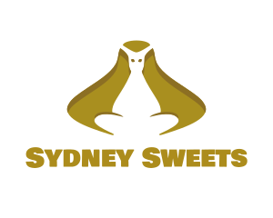 Golden Kangaroo Sitting logo