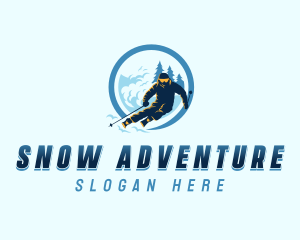 Adventure Snow Skier logo