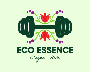 Natural Eco Barbell logo design