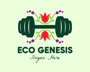 Natural Eco Barbell logo design