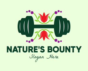 Natural Eco Barbell logo design