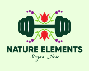 Natural Eco Barbell logo design