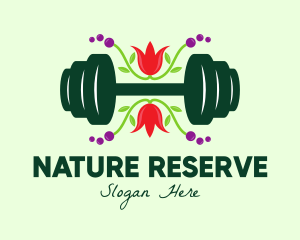 Natural Eco Barbell logo design