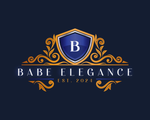 Elegant Shield Ornament logo design