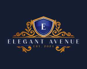 Elegant Shield Ornament logo design